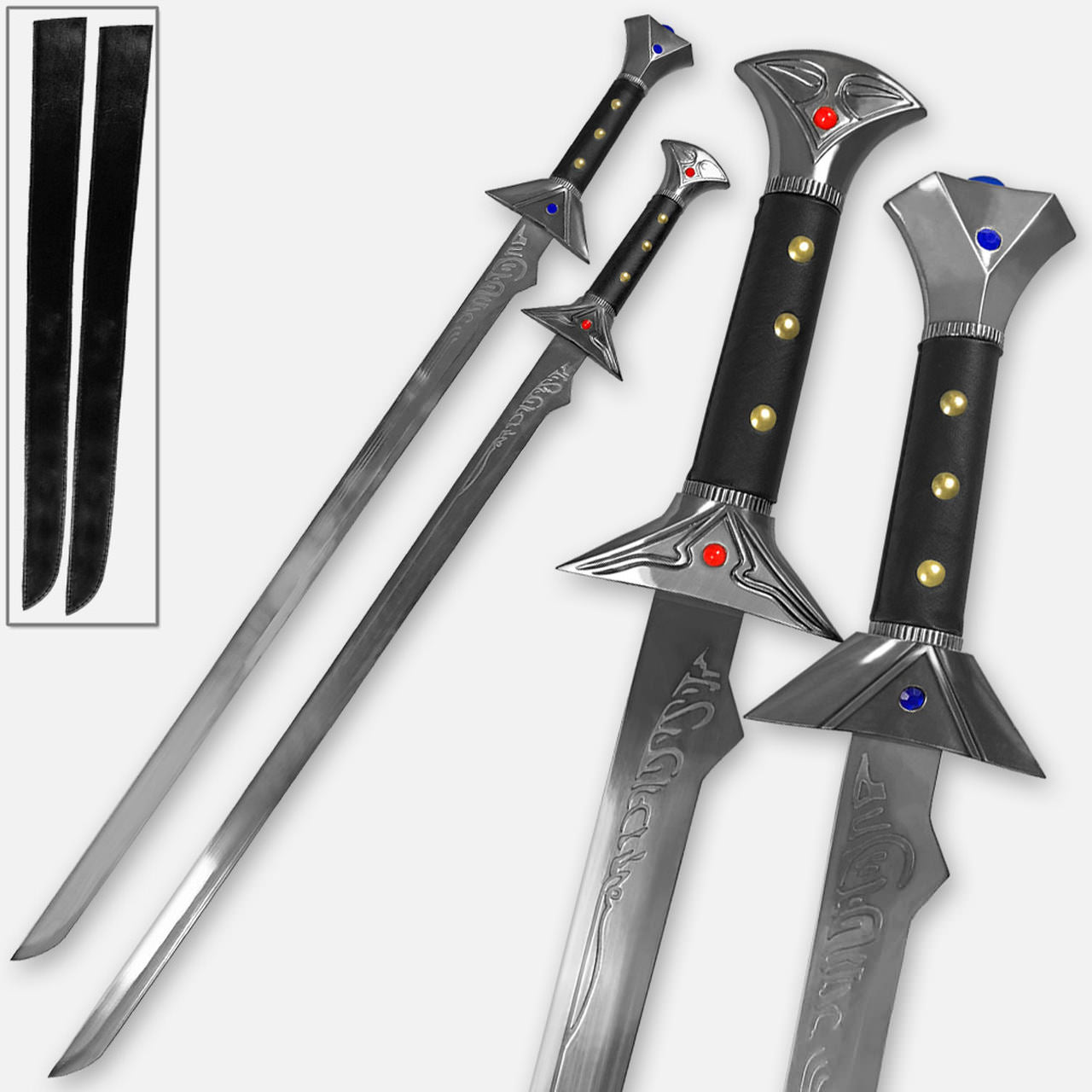 Icingdeath Twinkle Drizzt Do'Urden Scimitar Combo Sword Set - Tophatter's Army Products & Self Defense Collectible Weapons - Tophatter Daily Deals